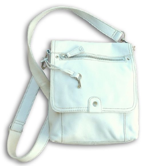 Fossil Handbags - Fossil White Leather Crossbody